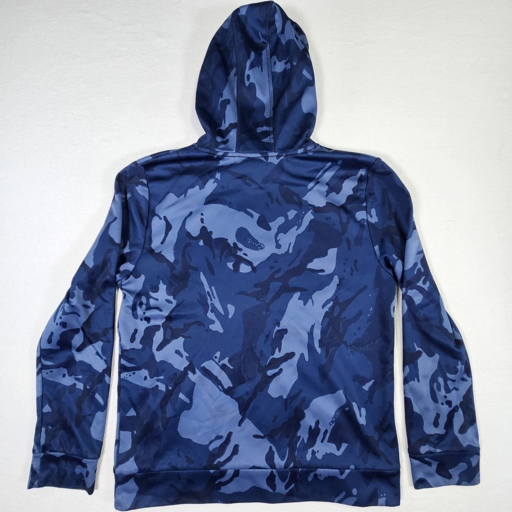 Adidas Hoodie Boys Large L 14/16 Camo Sweatshirt Blue Pullover Long Sleeve - Picture 7 of 10